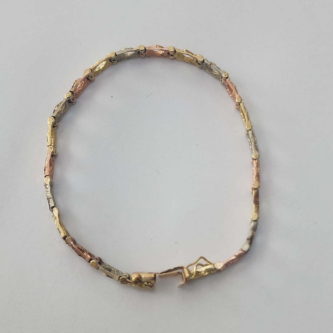PULSERA ORO COMBINADO 10 K 8,10 GRMS (SEMINUEVO)