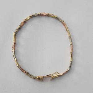 PULSERA ORO COMBINADO 10 K 8,10 GRMS (SEMINUEVO)
