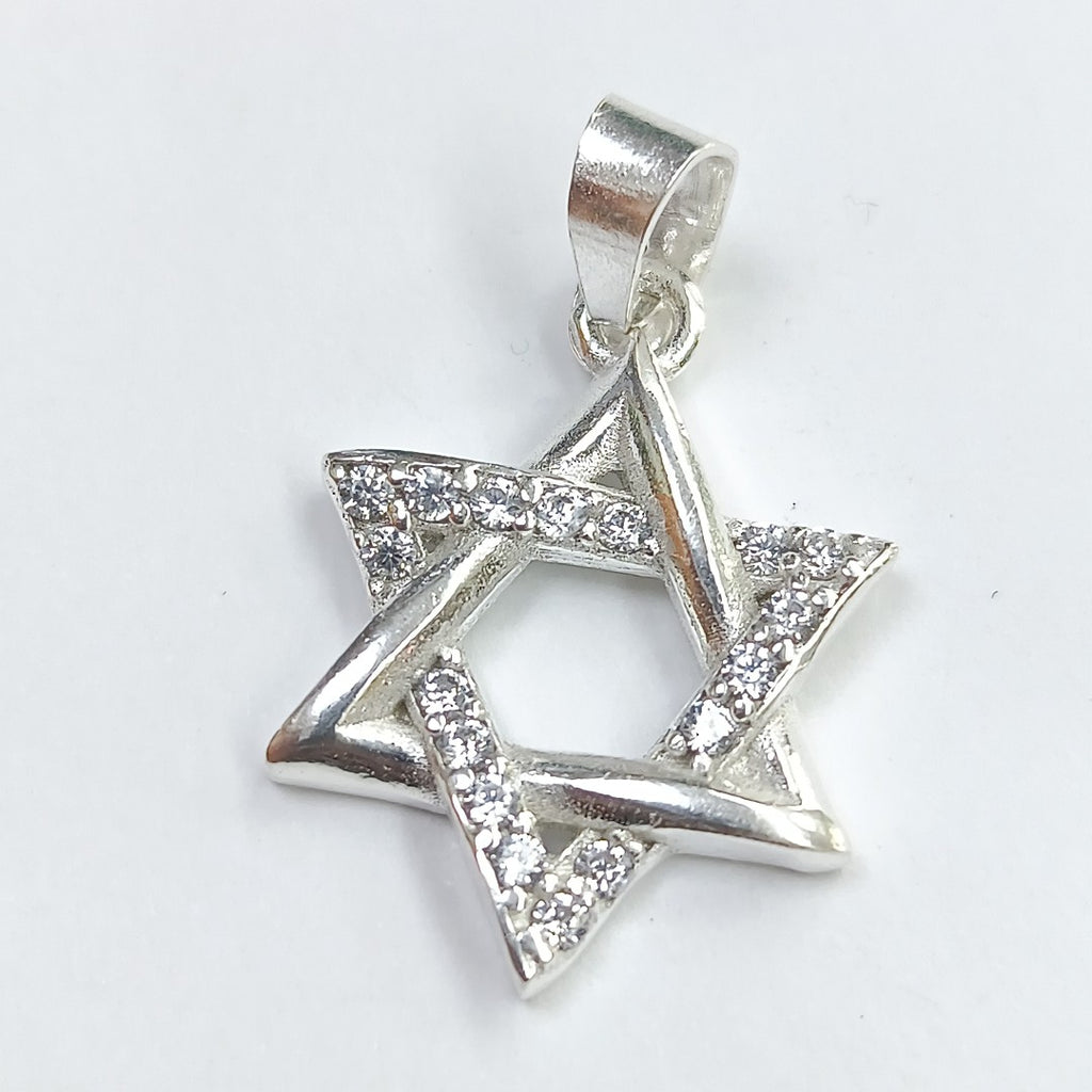 DIJE ESTRELLA DE DAVID C/CIRCONIAS PLATA .925 2.6 GR (NUEVO)
