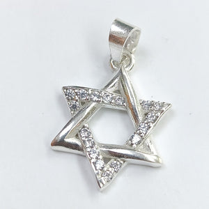 DIJE ESTRELLA DE DAVID C/CIRCONIAS PLATA .925 2.6 GR (NUEVO)