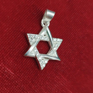DIJE ESTRELLA DE DAVID C/CIRCONIAS PLATA .925 2.6 GR (NUEVO)