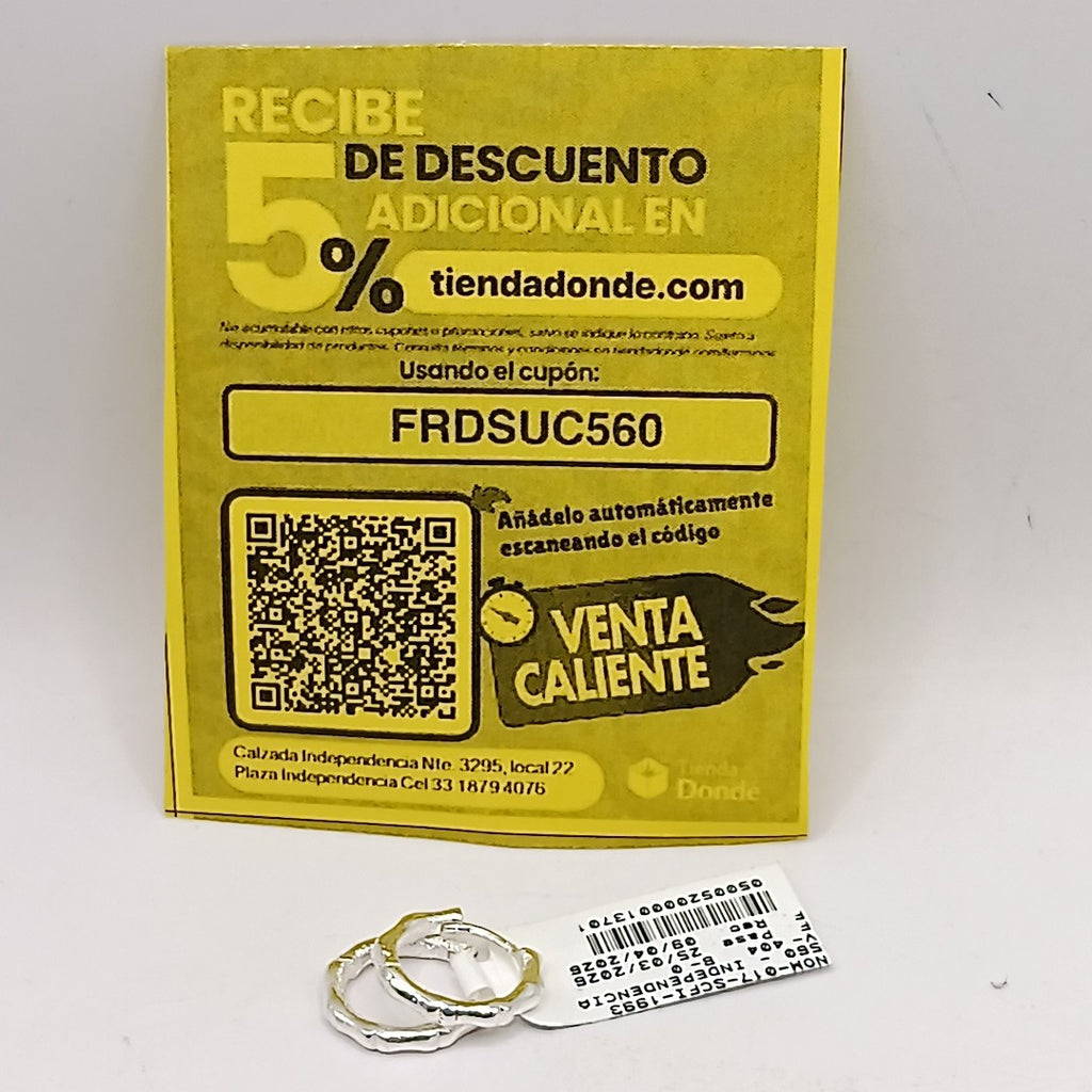 ARRACADAS ESPECIAL PLATA .925 2.9 GR (NUEVO)