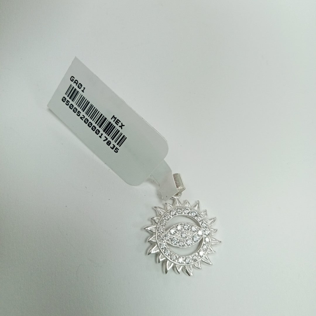 DIJE OJO MAGICO CON CIRCONIAS PLATA .925 2.1 GR (NUEVO)