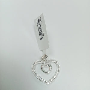 DIJE CORAZON C/CIRCONIAS PLATA .925 2.7 GR (NUEVO)