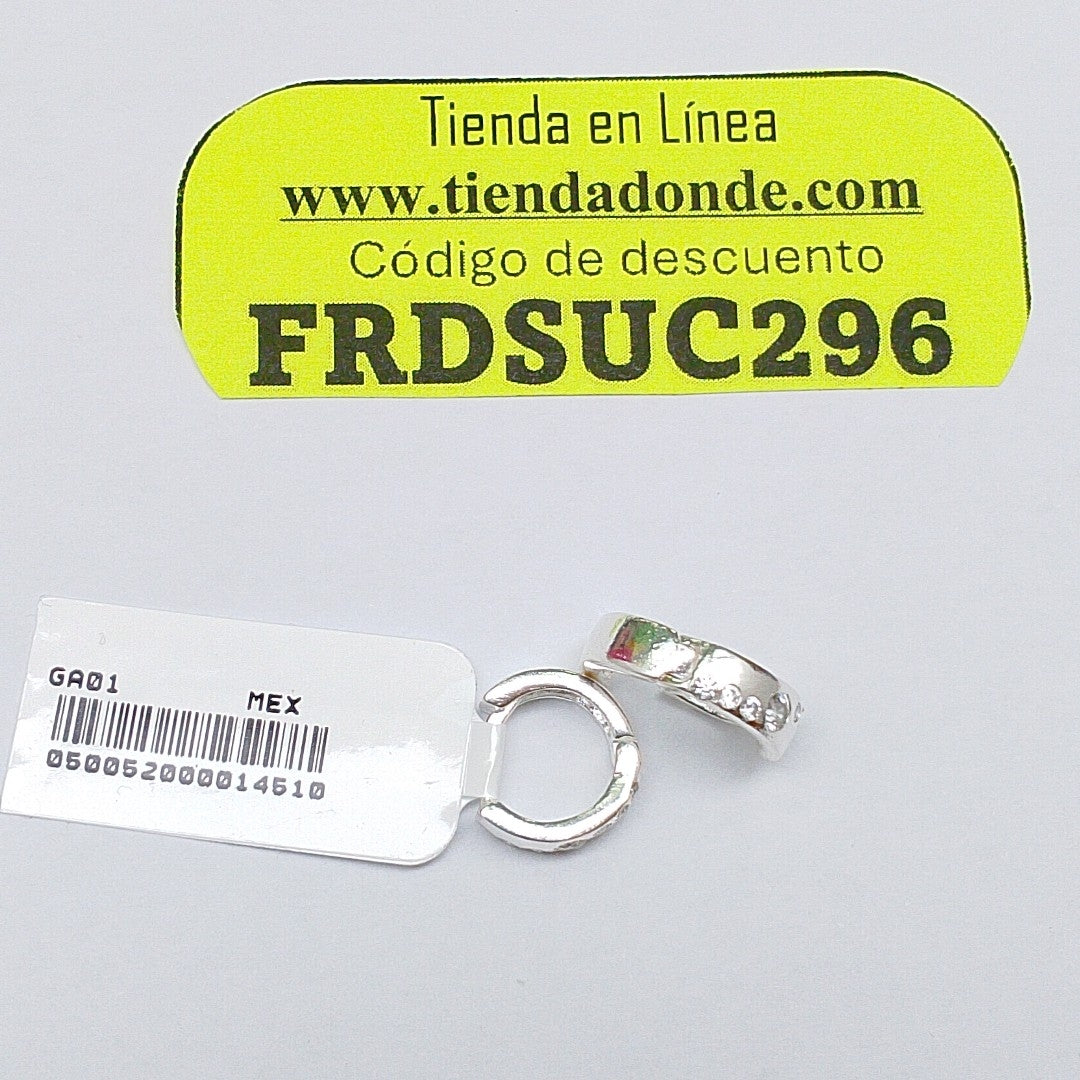 ARRACADAS C/CIRCONIAS PLATA .925 2.1 GR (NUEVO)