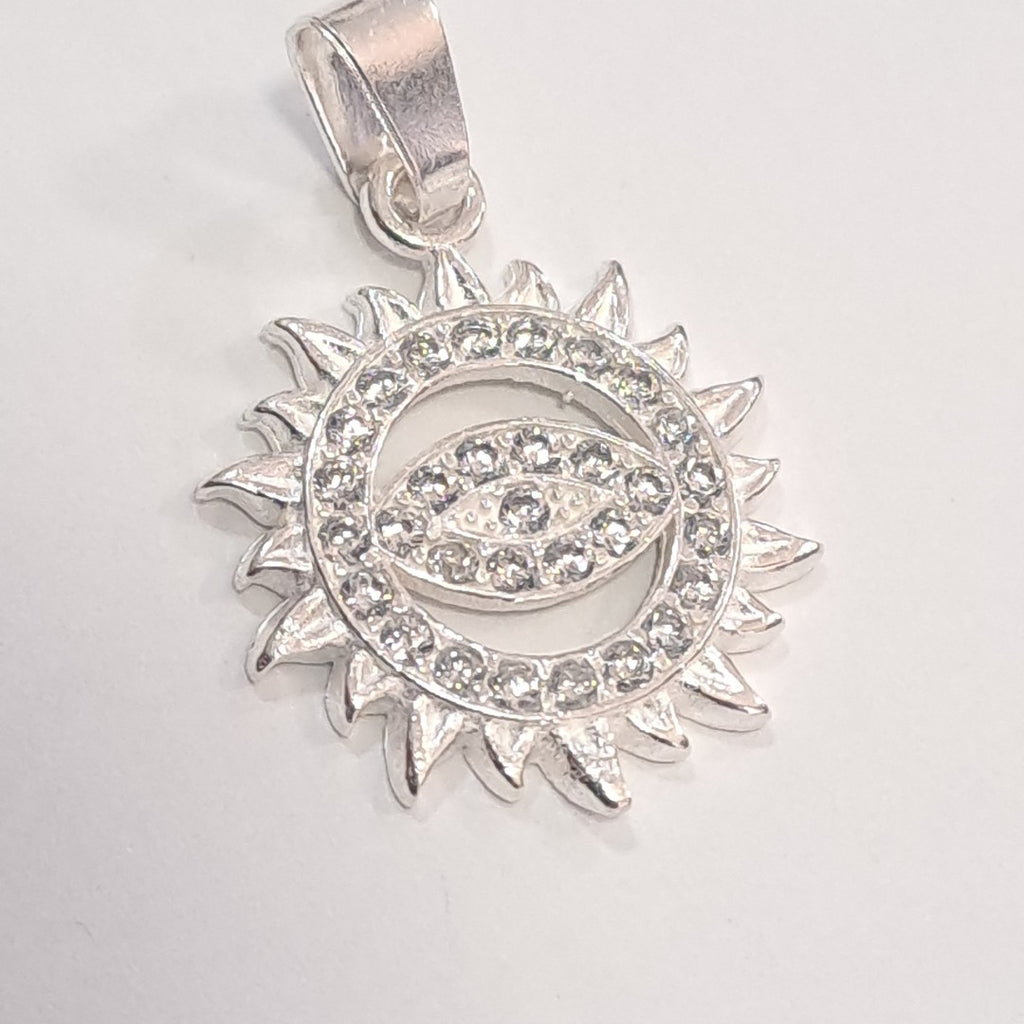 DIJE OJO MAGICO CON CIRCONIAS PLATA .925 2 GR (NUEVO)