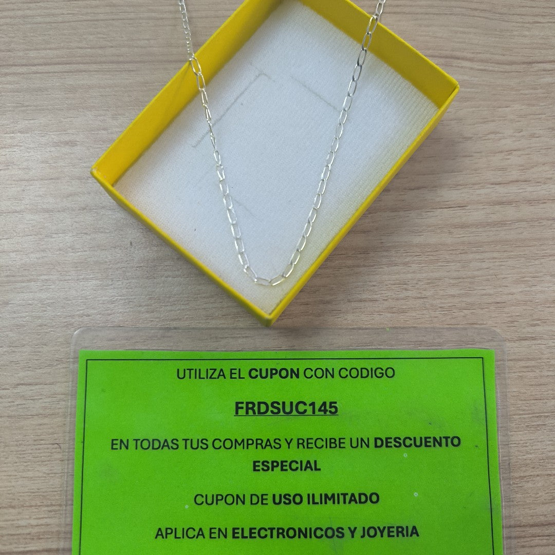 CADENA TEJIDO ESLABONES PLATA .925 50 CM 2.6 GR (NUEVO)