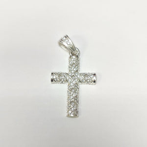 DIJE CRUZ C/CIRCONIAS PLATA .925 7.8 GR (NUEVO)