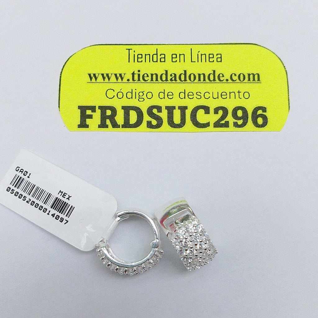 HUGGIES C/CIRCONIAS PLATA .925 5.4 GR (NUEVO)