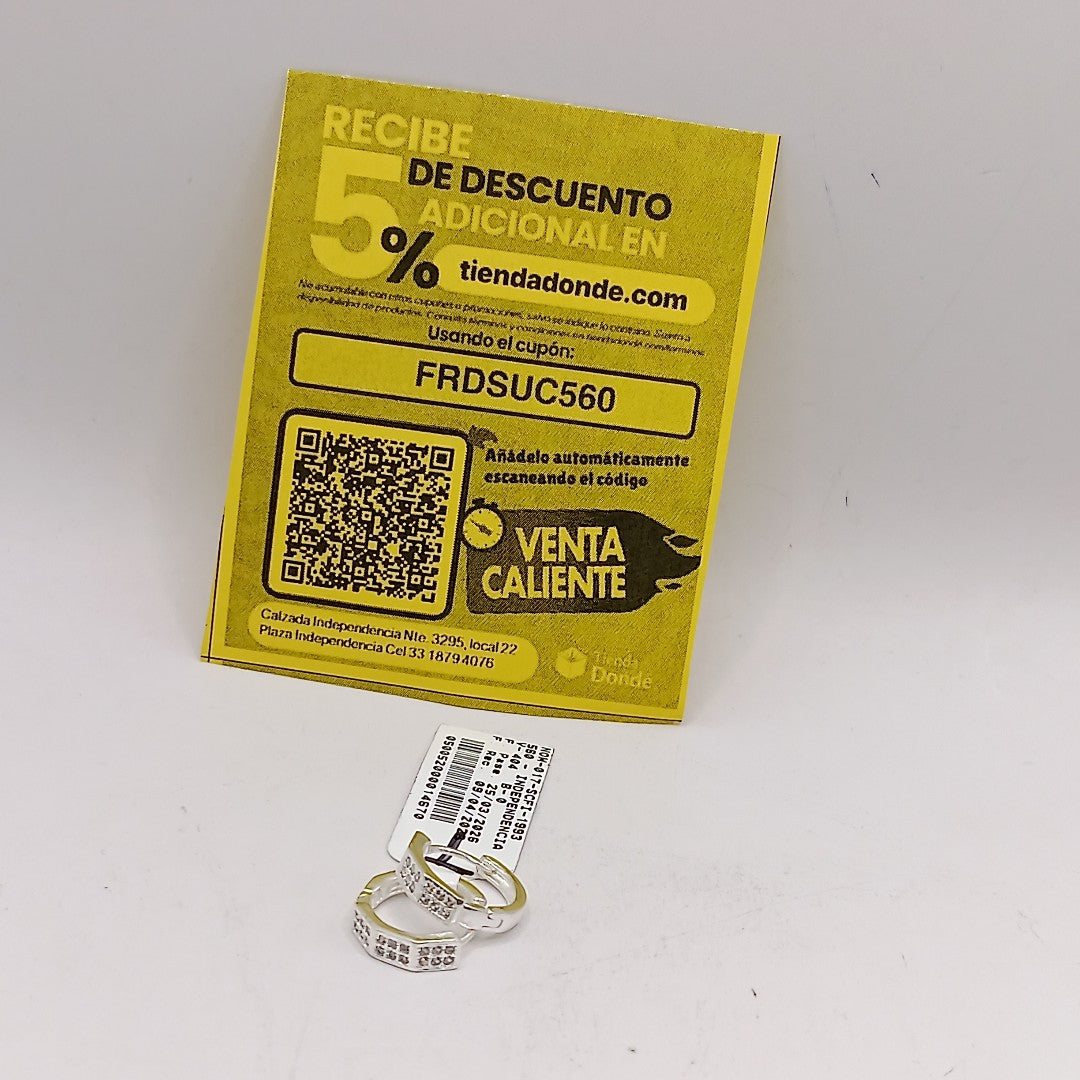 ARRACADAS C/CIRCONIAS PLATA .925 2.5 GR (NUEVO)