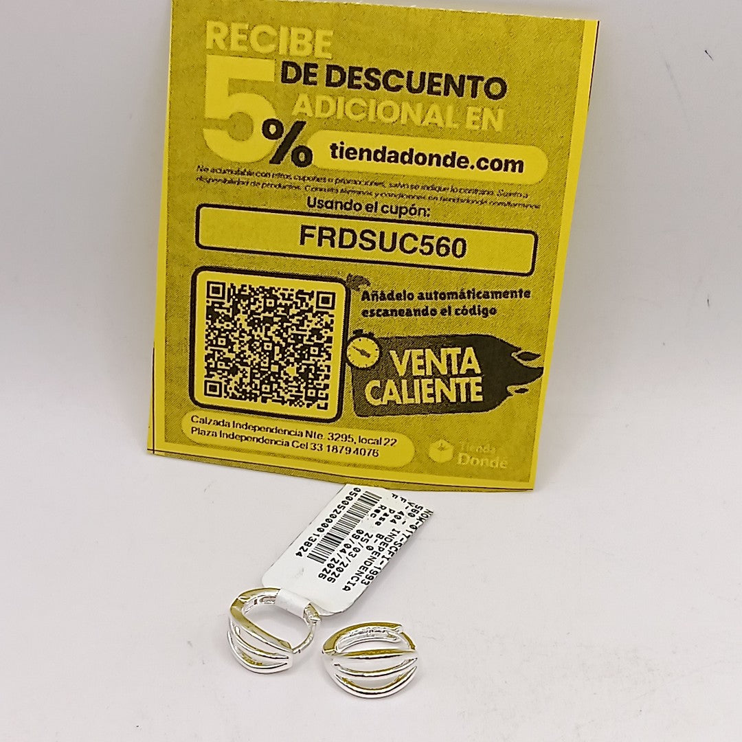 HUGGIES PLATA .925 2.7 GR (NUEVO)