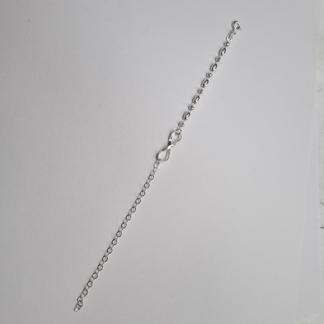 PULSERA TEJIDO INFINITO PLATA .925 18 CM 2.3 GR (NUEVO)
