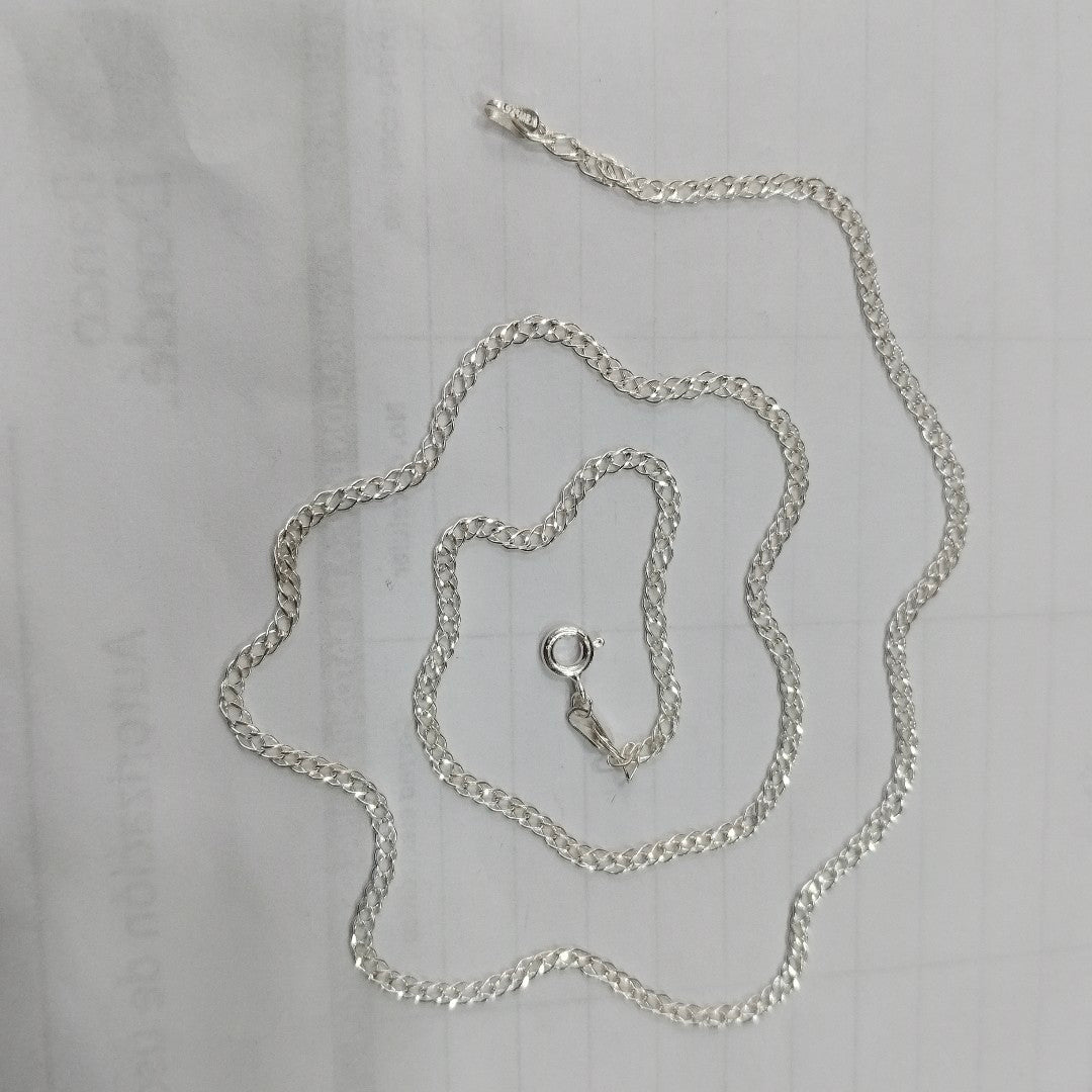 CADENA TEJIDO ESLABONES PLATA .925 55 CM 4 GR (NUEVO)