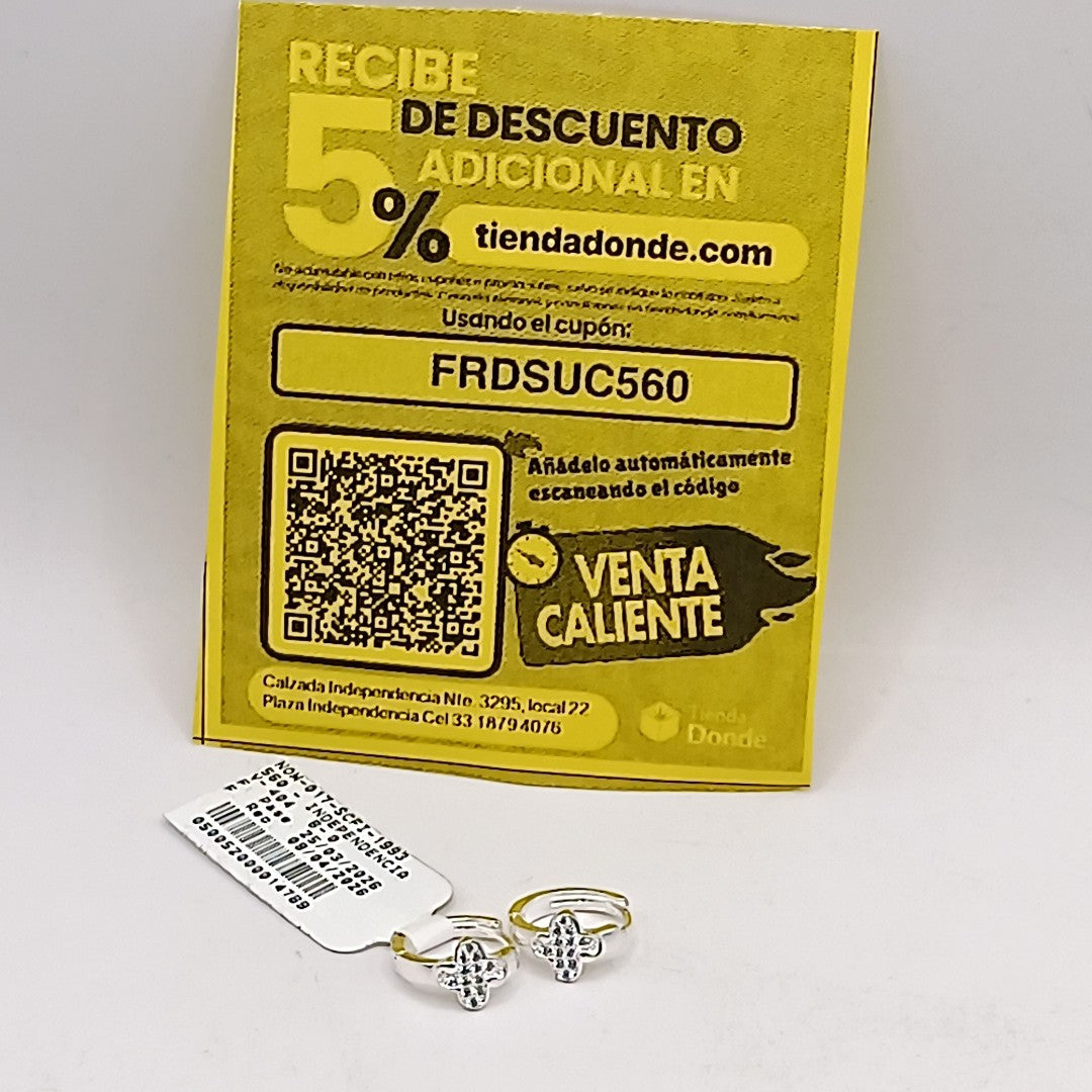 ARRACADAS C/CIRCONIAS PLATA .925 1.9 GR (NUEVO)