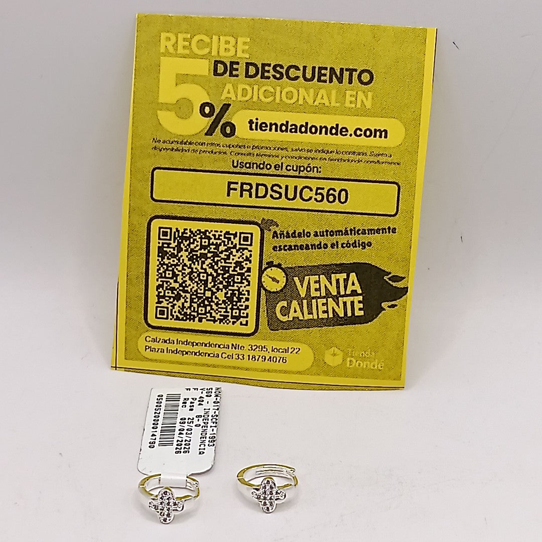 ARRACADAS C/CIRCONIAS PLATA .925 1.9 GR (NUEVO)