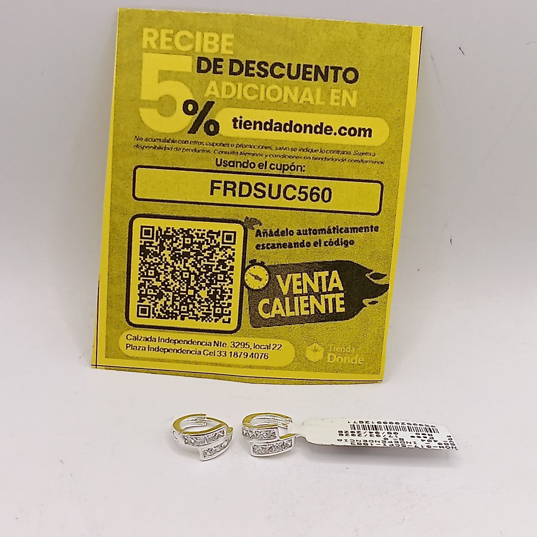 HUGGIES CIRCONIAS PLATA .925 1.9 GR (NUEVO)