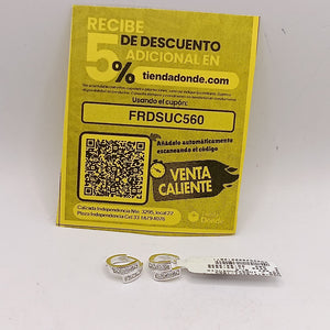 HUGGIES CIRCONIAS PLATA .925 1.9 GR (NUEVO)