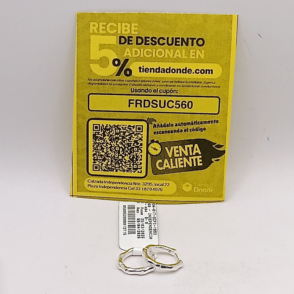 ARRACADAS ESPECIAL PLATA .925 2.9 GR (NUEVO)