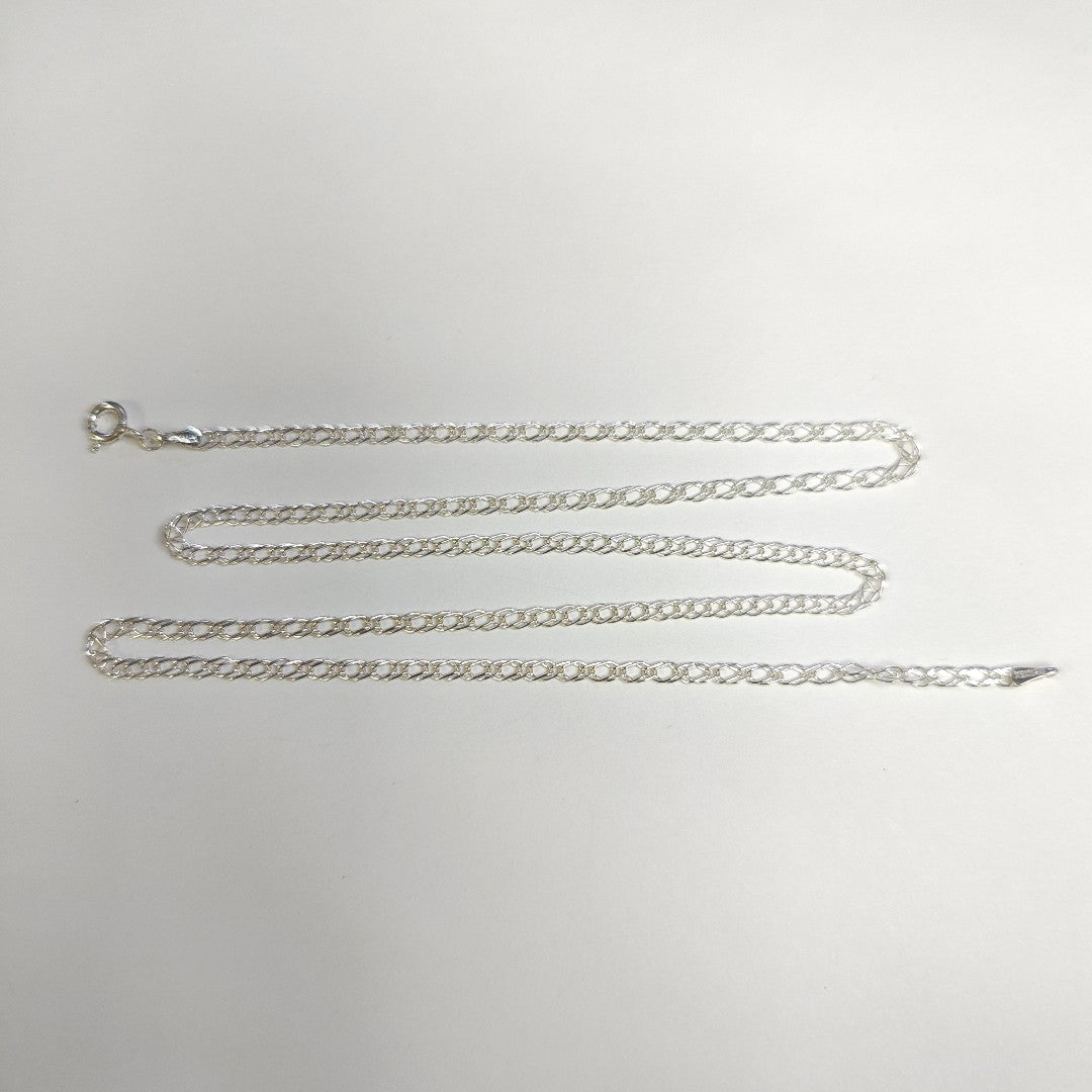 CADENA TEJIDO ESLABONES PLATA .925 55 CM 4 GR (NUEVO)