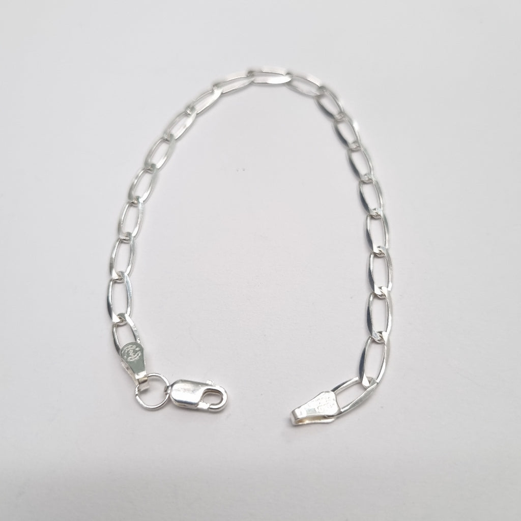 PULSERA TEJIDO ESLABONES PLATA .925 18 CM 3.7 GR (NUEVO)