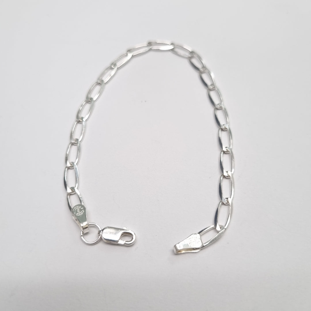PULSERA TEJIDO ESLABONES PLATA .925 18 CM 3.7 GR (NUEVO)