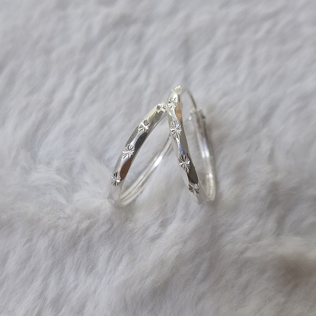 PAR ARRACADAS FACETADA PLATA .925 2.1 GR (NUEVO)