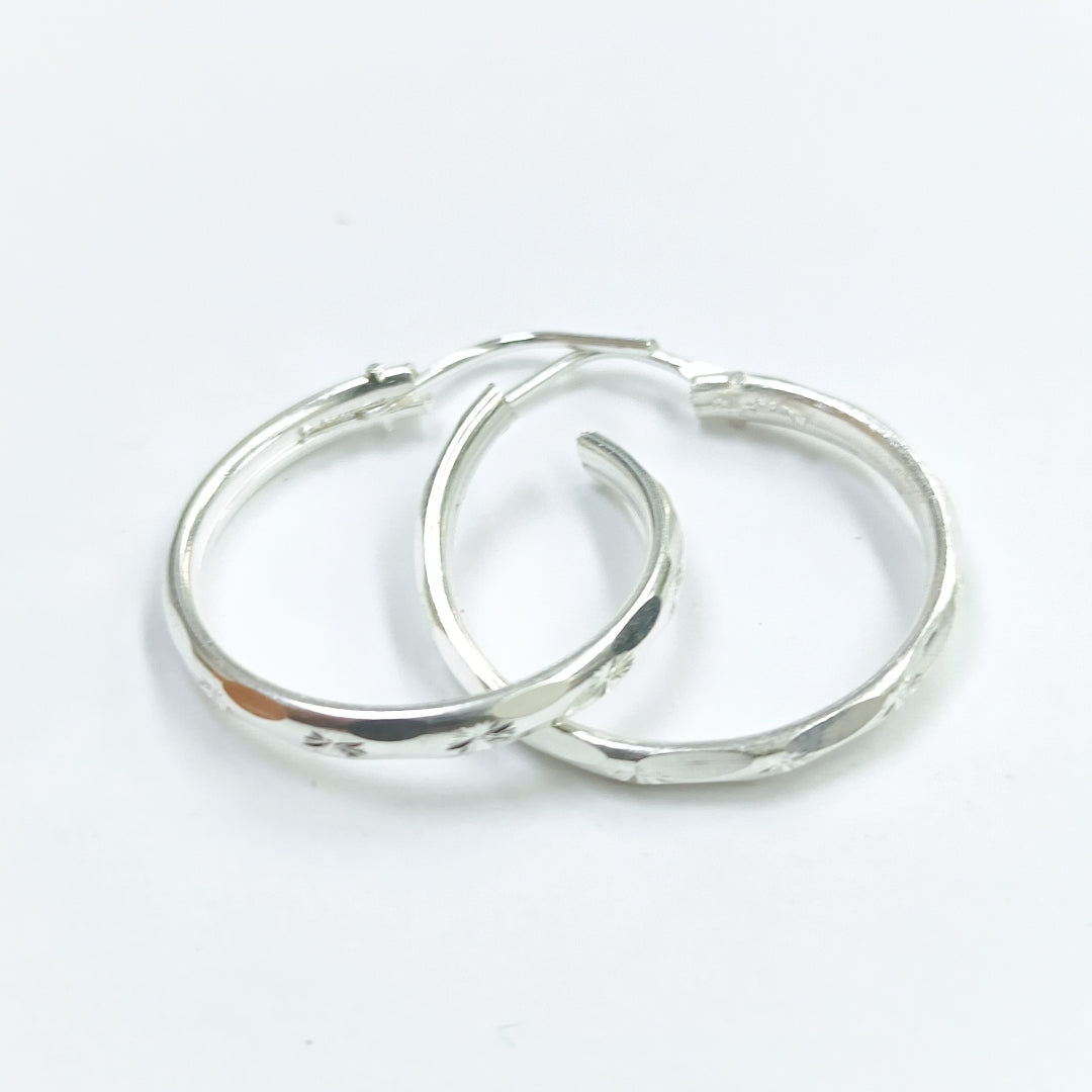 PAR ARRACADAS FACETADA PLATA .925 2.1 GR (NUEVO)