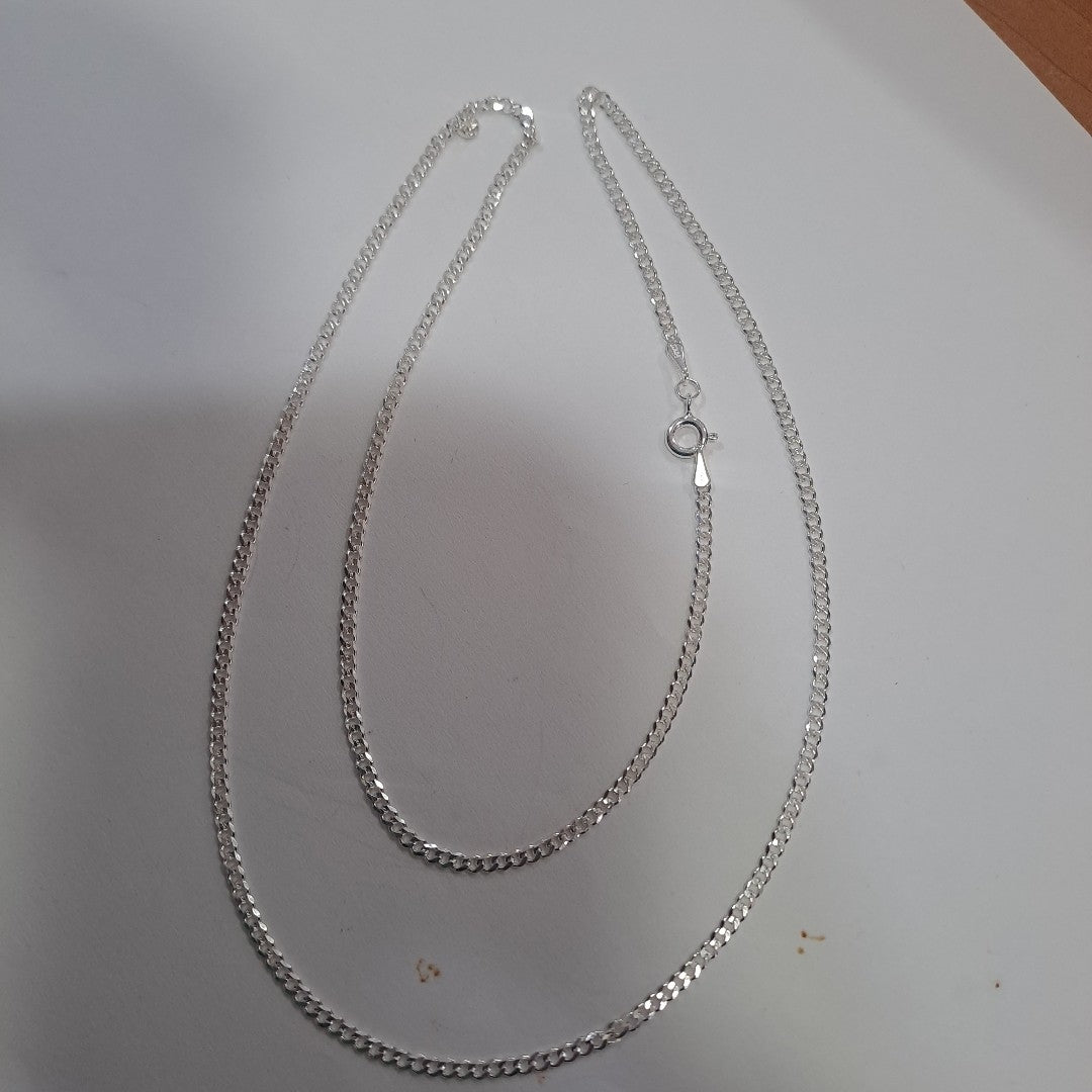 CADENA TEJIDO BARBADO PLATA .925 60 CM 5.6 GR (NUEVO)