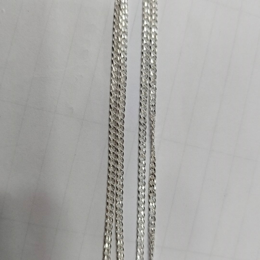 CADENA TEJIDO BARBADO PLATA .925 60 CM 5.6 GR (NUEVO)