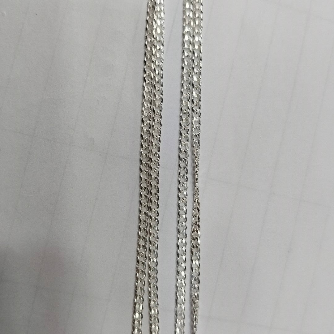 CADENA TEJIDO BARBADO PLATA .925 60 CM 5.6 GR (NUEVO)