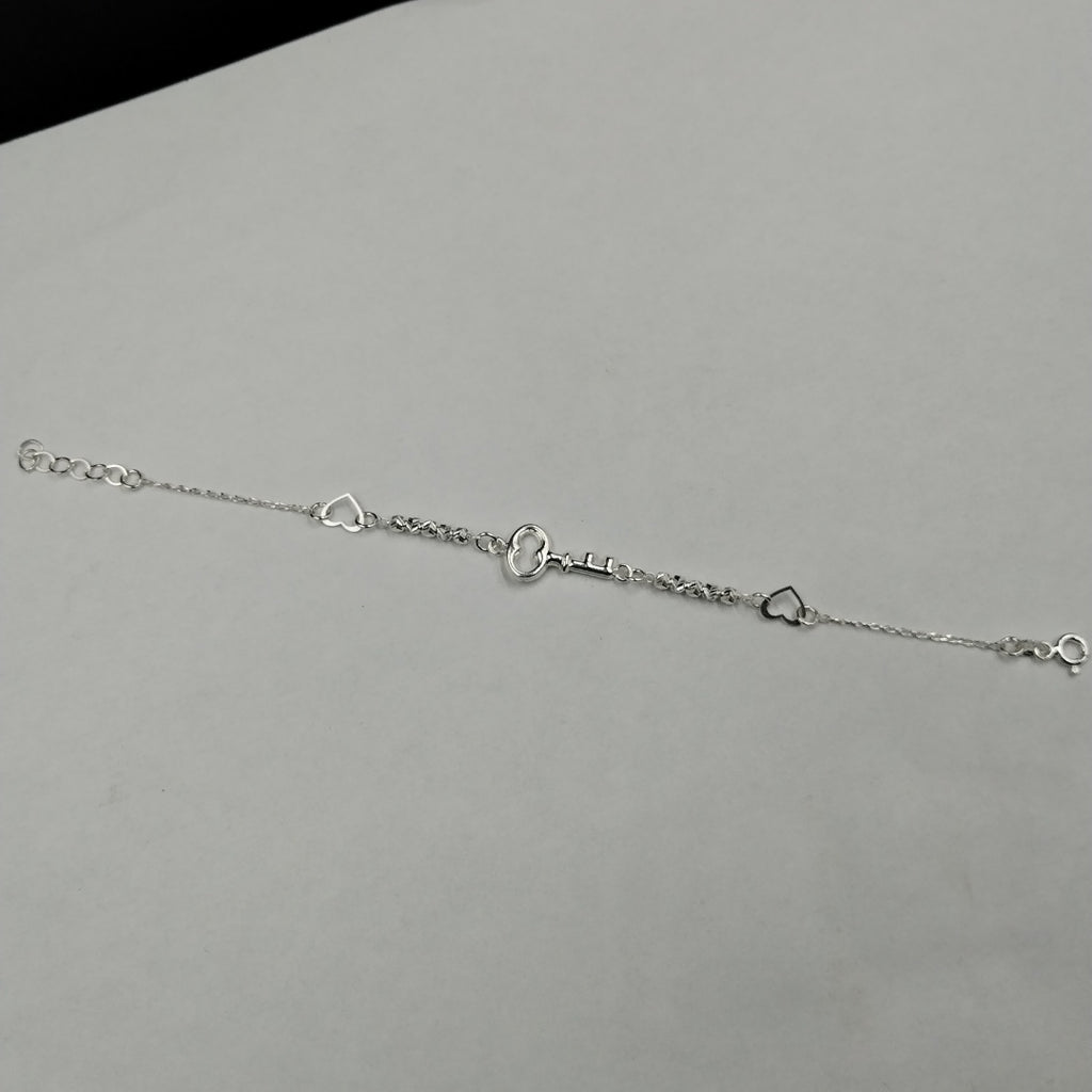 PULSERA TEJIDO LLAVE PLATA .925 18 CM 2.3 GR (NUEVO)