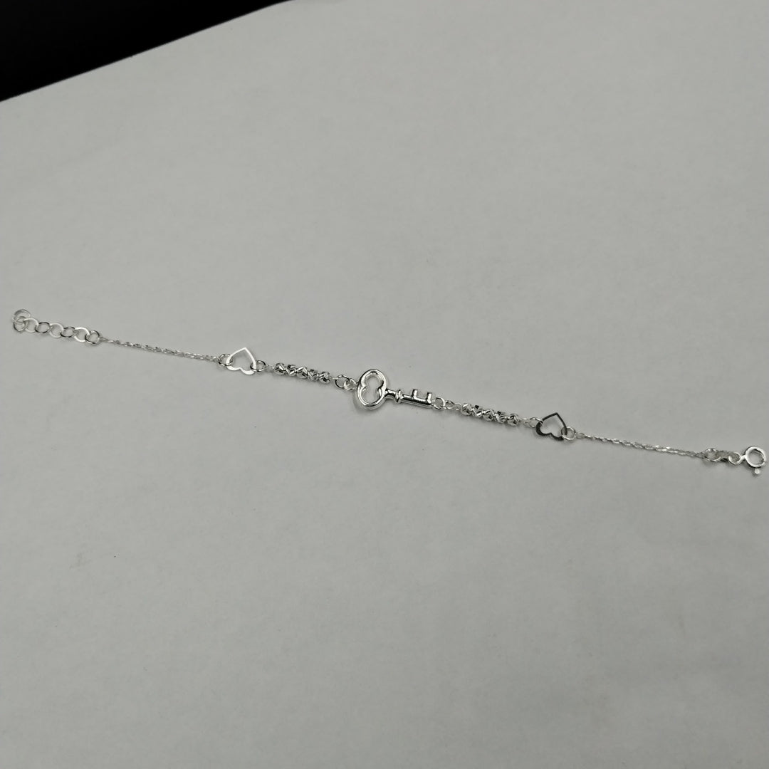 PULSERA TEJIDO LLAVE PLATA .925 18 CM 2.3 GR (NUEVO)