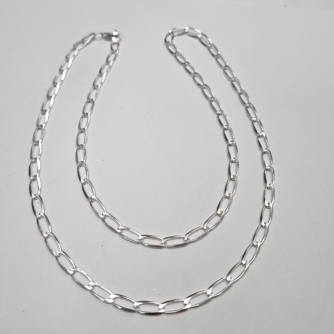 CADENA TEJIDO ESLABONES PLATA .925 60 CM 10.8 GR (NUEVO)