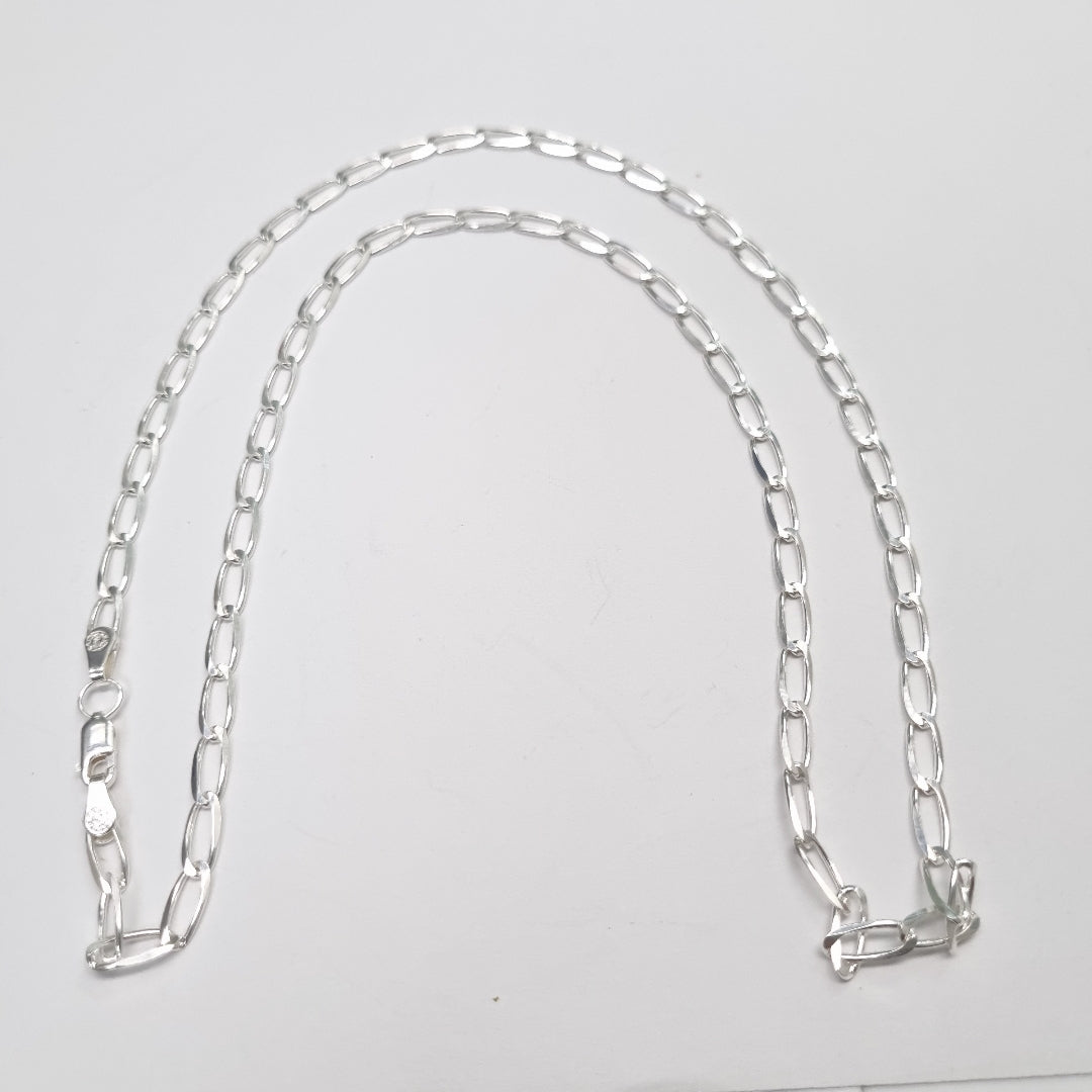 CADENA TEJIDO ESLABONES PLATA .925 60 CM 10.8 GR (NUEVO)