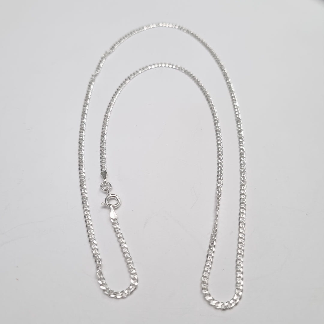 CADENA TEJIDO BARBADO PLATA .925 60 CM 5.6 GR (NUEVO)