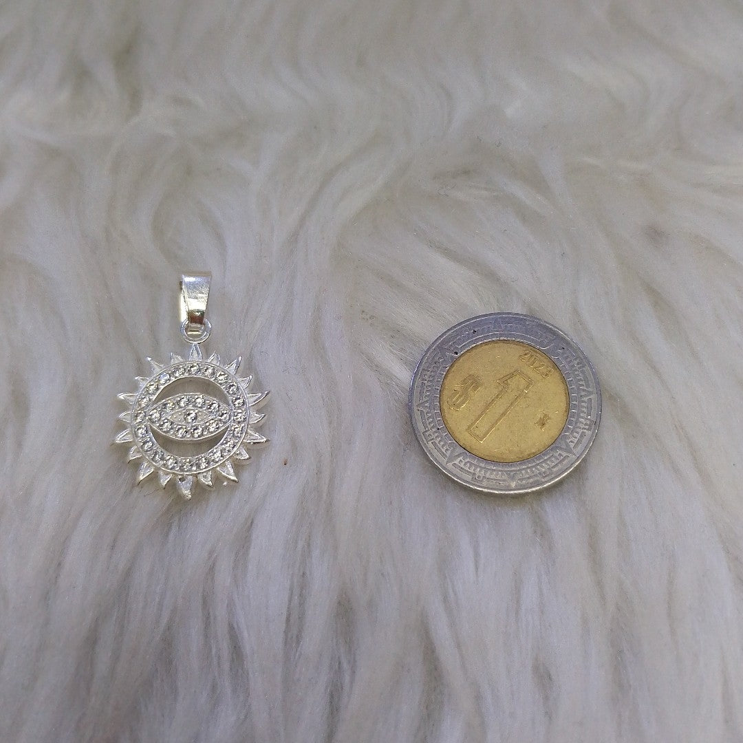 DIJE OJO MAGICO CON CIRCONIAS PLATA .925 2 GR (NUEVO)