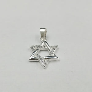 DIJE ESTRELLA DE DAVID C/CIRCONIAS PLATA .925 2.7 GR (NUEVO)