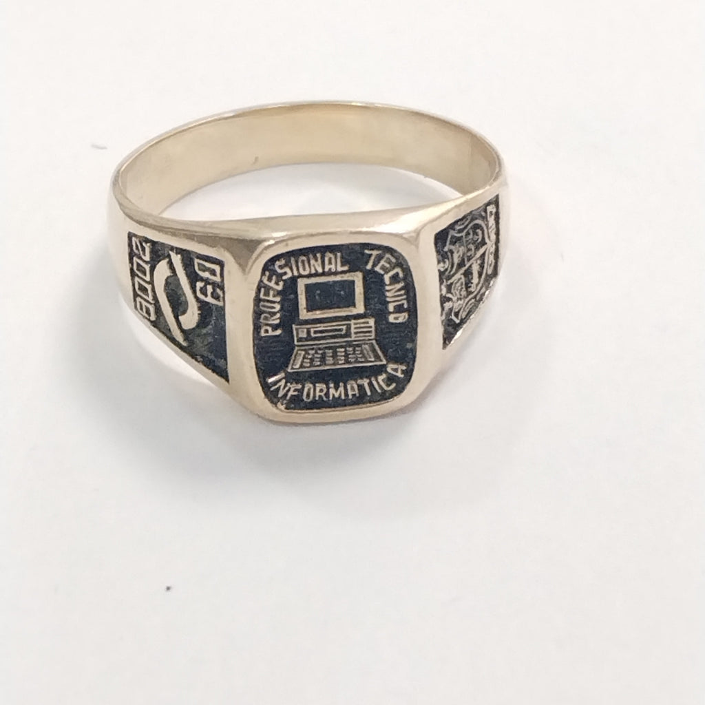 ANILLO DE GRADUACIÓN ORO 8 K 6 GRMS (SEMINUEVO)