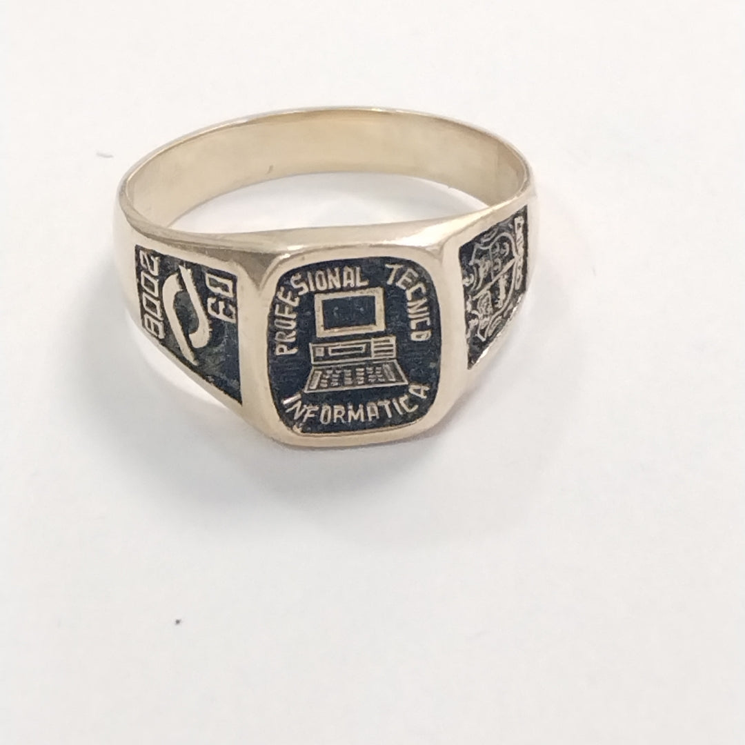 ANILLO DE GRADUACIÓN ORO 8 K 6 GRMS (SEMINUEVO)