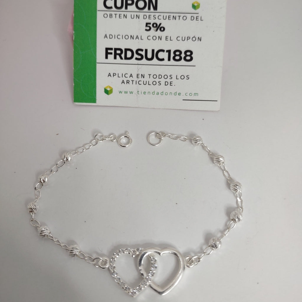 PULSERA TEJIDO TEJIDO ESPECIAL PLATA .925 18 CM 4.1 GR (NUEVO)