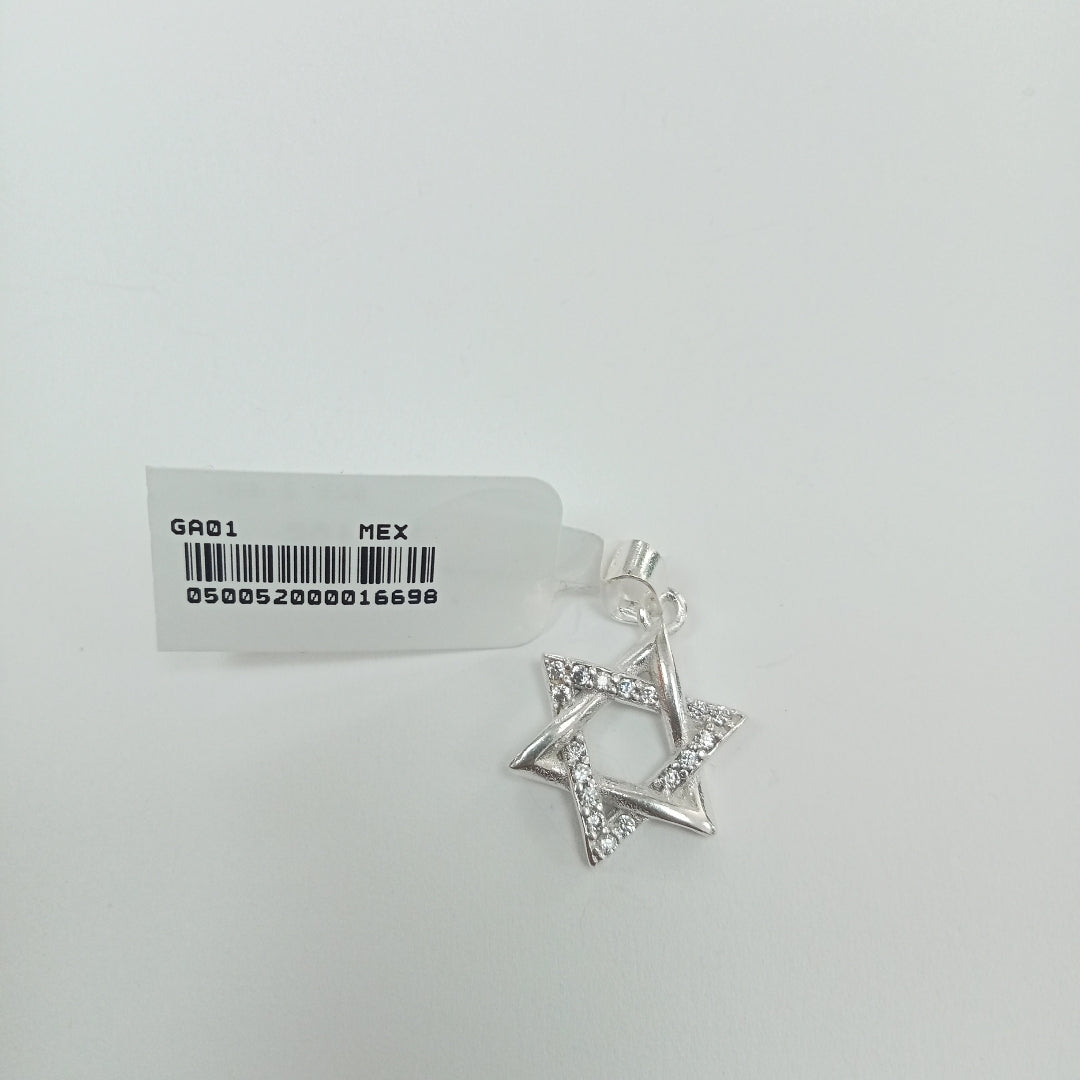 DIJE ESTRELLA DE DAVID C/CIRCONIAS PLATA .925 2.6 GR (NUEVO)