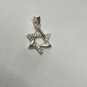 DIJE ESTRELLA DE DAVID C/CIRCONIAS PLATA .925 2.6 GR (NUEVO)
