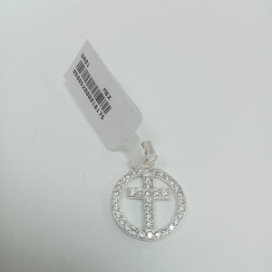 DIJE CRUZ C/CIRCONIAS PLATA .925 2.4 GR (NUEVO)