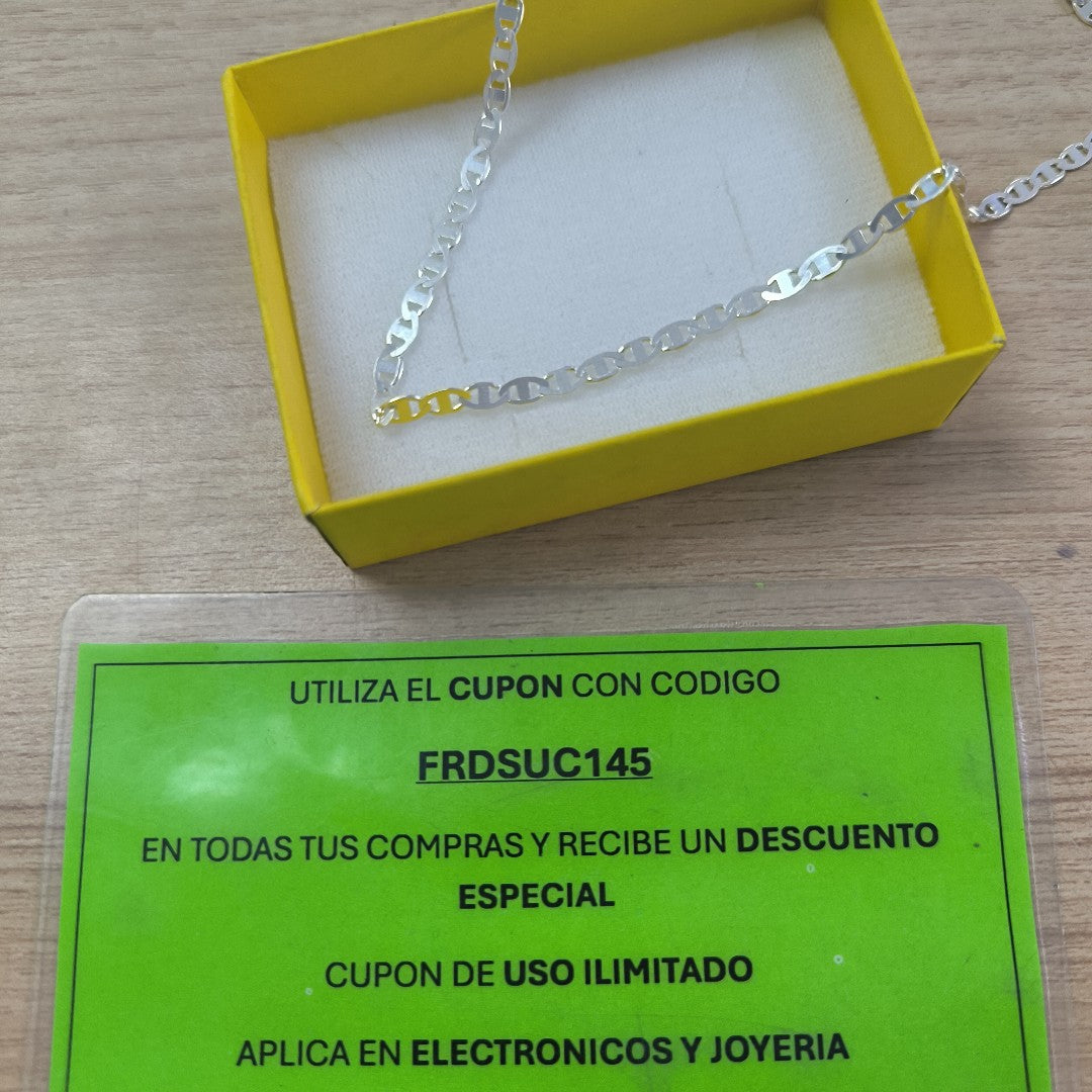 CADENA TEJIDO GUCHI PLATA .925 60 CM 9.2 GR (NUEVO)