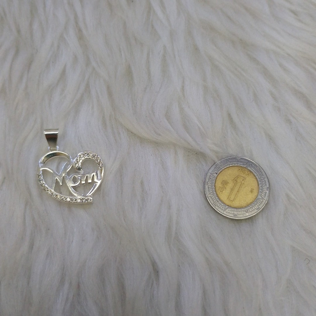 DIJE CORAZON C/CIRCONIAS PLATA .925 3.1 GR (NUEVO)