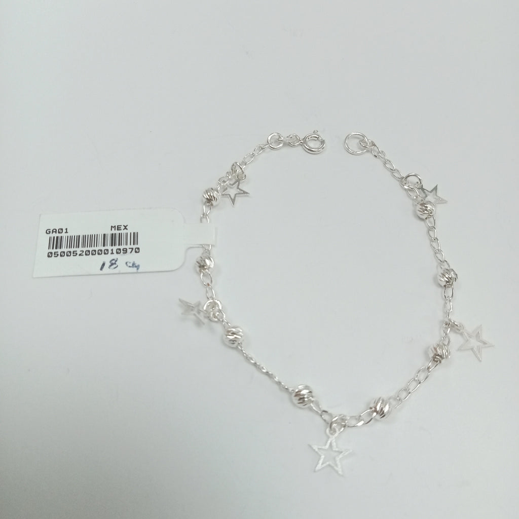 PULSERA TEJIDO ESPECIAL PLATA .925 18 CM 2.7 GR (NUEVO)
