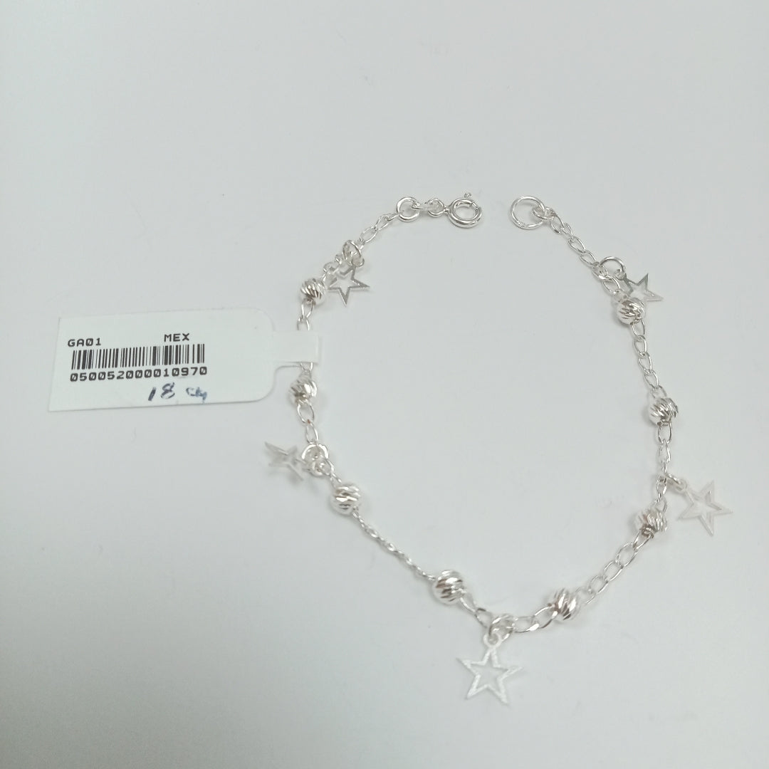 PULSERA TEJIDO ESPECIAL PLATA .925 18 CM 2.7 GR (NUEVO)