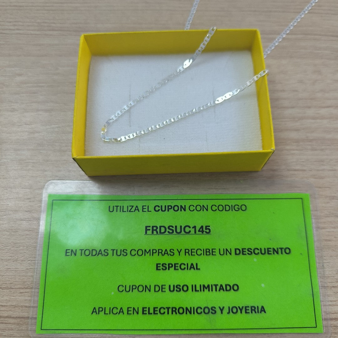 CADENA TEJIDO ESPEJO PLATA .925 60 CM 4.3 GR (NUEVO)
