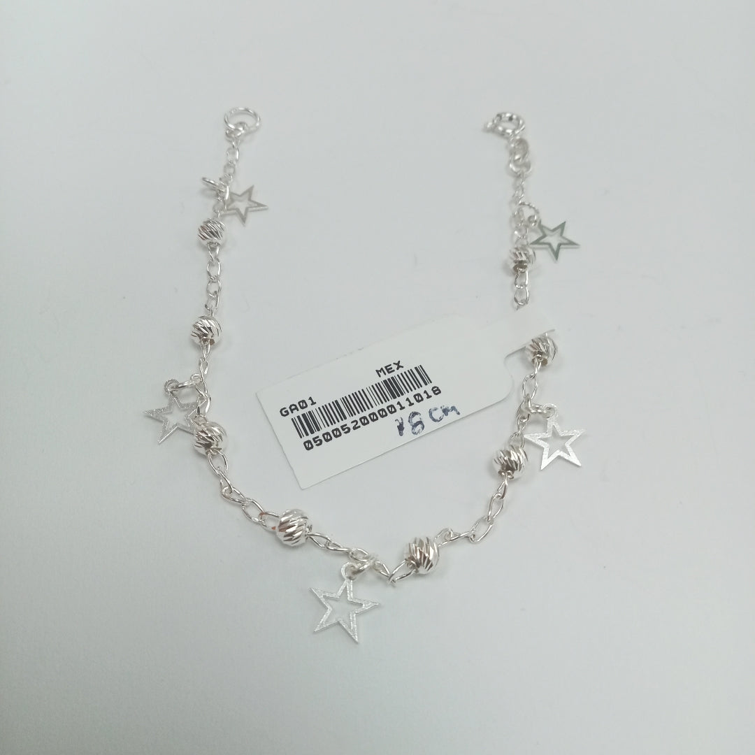 PULSERA TEJIDO ESPECIAL PLATA .925 18 CM 2.7 GR (NUEVO)