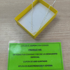 CADENA TEJIDO BARBADO PLATA .925 60 CM 5.5 GR (NUEVO)